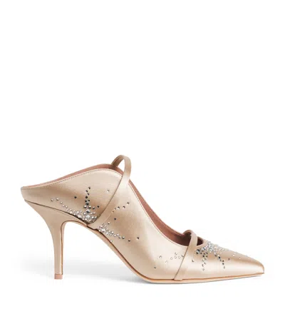 Malone Souliers Satin Embellished Maureen Heeled Mules 70 In Neutral