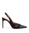 Malone Souliers 90mm Jazz Embellished Slingback Heeled Pumps In Black