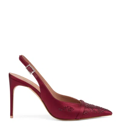 Malone Souliers Satin Jazz Slingback Heels 90 In Red