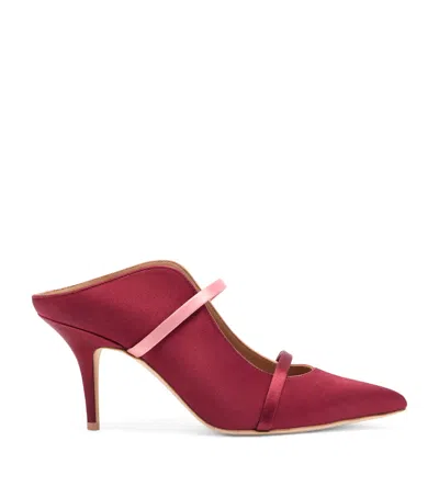 Malone Souliers Satin Maureen Heeled Mules 70 In Burgundy