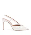 Malone Souliers Satin Moore Slingback Heels 90 In White