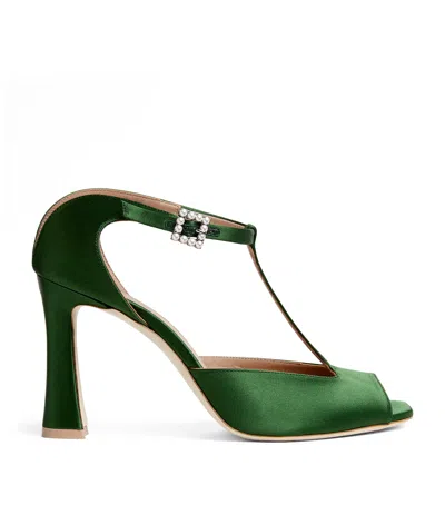 Malone Souliers Satin Nomi Sandals 90 In Green