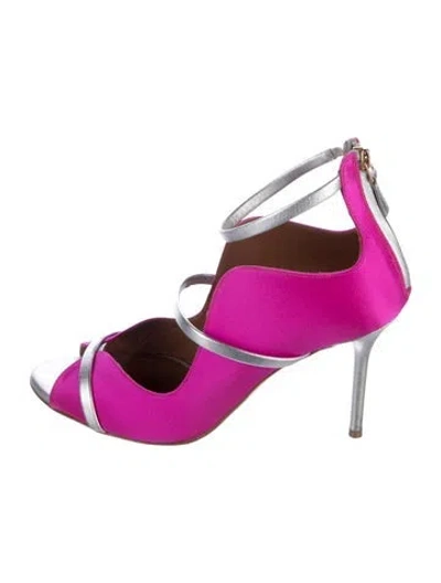 Pre-owned Malone Souliers Satin Sandals In Pink