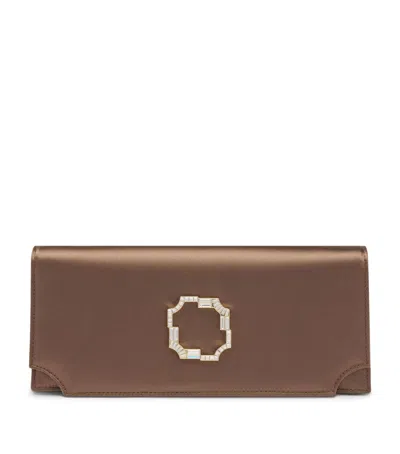Malone Souliers Satin Vivien Clutch Bag In Brown