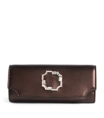 Malone Souliers Satin Vivien Clutch Bag In Brown