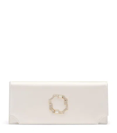Malone Souliers Satin Vivien Clutch Bag In White