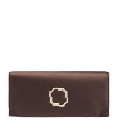 Malone Souliers Satin Vivien Evening Clutch Bag In Brown