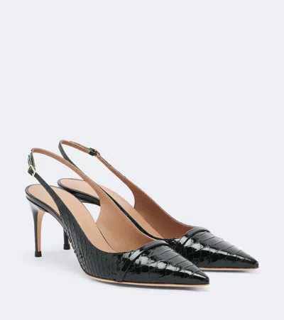 Malone Souliers Schiffer Patent Leather Slingback Pumps In Green