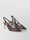 Malone Souliers Sheer Mesh Pointed Toe Stiletto Pumps In Black