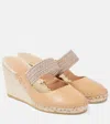 Malone Souliers Siena 70 Leather Espadrille Wedges In Beige