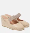 Malone Souliers Siena 70 Leather Espadrille Wedges In Beige