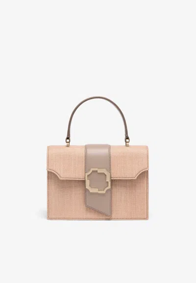 Malone Souliers Small Audrey Raffia Top Handle Bag