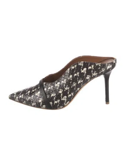 Pre-owned Malone Souliers Snakeskin Animal Print Mules In Multi