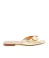 Malone Souliers Vargas 10 Metallic Leather Mules In Nude