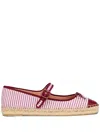 Malone Souliers Striped Flat Espadrilles In Red