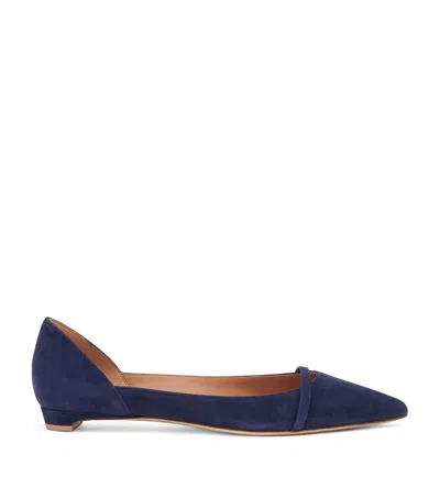 Malone Souliers Suede Crawford Ballet Flats In Blue