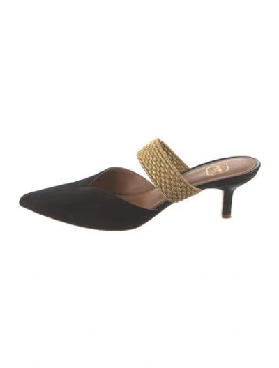 Pre-owned Malone Souliers Suede Crystal Embellishments Mules