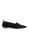 Malone Souliers Suede Dora Loafers In Navy