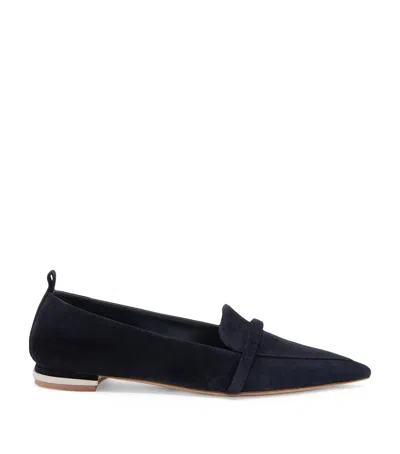 Malone Souliers Suede Dora Loafers In Navy