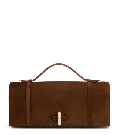 Malone Souliers Suede May Clutch Bag In Brown