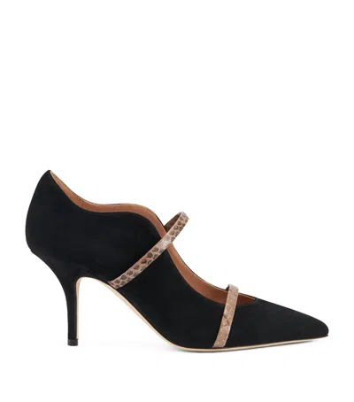 Malone Souliers Suede-snake Skin Maureen Pumps 70 In Black