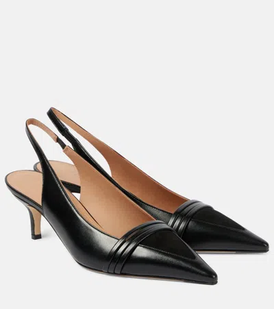 Malone Souliers Tanner 45 Leather Slingback Pumps In Black