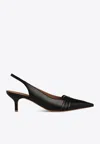 Malone Souliers Tanner 45 Leather Slingback Pumps In Black