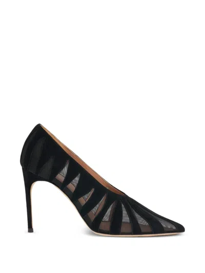 Malone Souliers Tippi Panelled Suede Pumps In Black