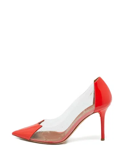 Pre-owned Malone Souliers Transparent-panels Pumps In Red