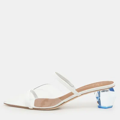 Malone Souliers Transparent/white Leather And Pvc Lana Pumps