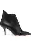 Malone Souliers Loren Leather V-cut Stiletto Booties In Black Black