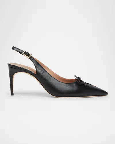 Malone Souliers Trudie Nappa Laced Slingback Pumps In Black