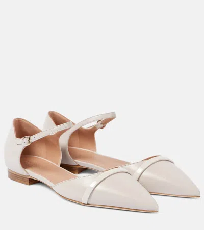 Malone Souliers Ulla Leather Ballet Flats In White