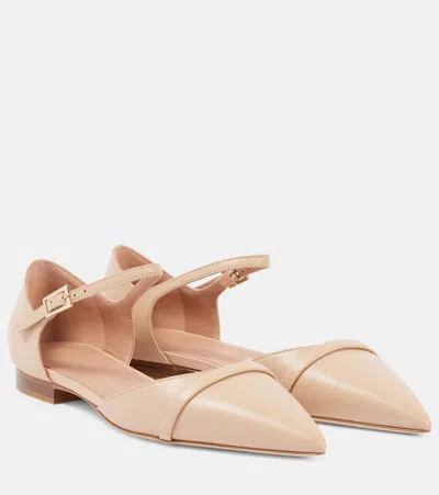 Malone Souliers Ulla Leather Flats In Buff/buff