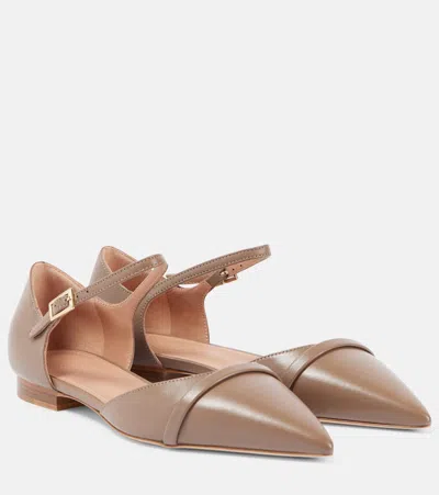 Malone Souliers Ulla Leather Flats In Taupe/taupe
