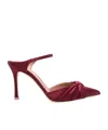 Malone Souliers Uma 100mm Satin Mules In Red