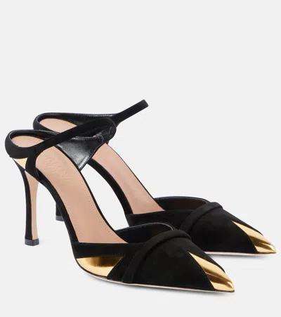 Malone Souliers Uma 90 Suede Mules In Black
