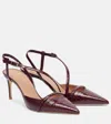 Malone Souliers 70mm Valeria Crocodile-embossed Pointed-toe Pumps In Brown