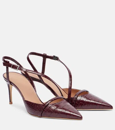 Malone Souliers Valeria 70 Leather Slingback Pumps In Burgundy