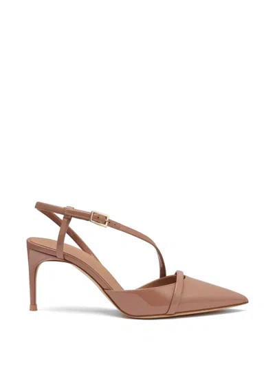 Malone Souliers Valeria Patent-leather Slingback Pumps In Neutral