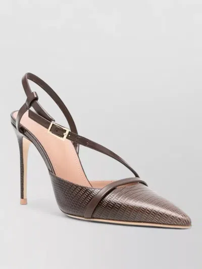 Malone Souliers Valeria Pointed Slingback Pump Textured Pattern In Brown
