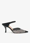 Malone Souliers Vega Crystal-embellished Satin Mules In Black
