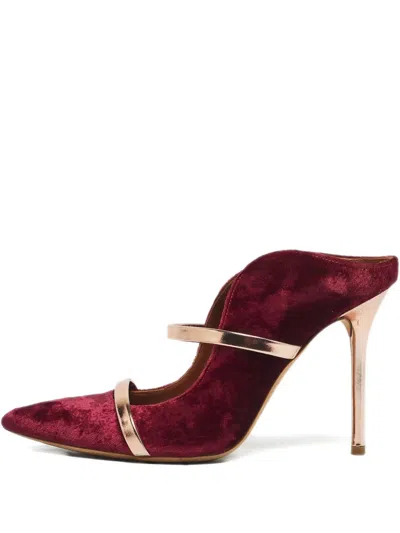 Pre-owned Malone Souliers Velvet Pumps In Red
