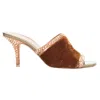 Malone Souliers Velvet Strass Trim Square Open Toe Mules In Brown
