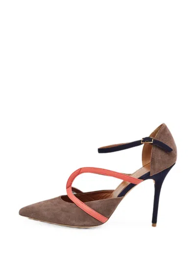 Pre-owned Malone Souliers Veronica Pointed-toe Heeled Pumps In Brown