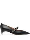 Malone Souliers Virna Leather Mary Jane Chain Pumps In Black  
