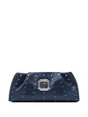 Malone Souliers Vittoria Embellished Clutch Bag In Blue