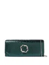 Malone Souliers Viven Crocodile-embossed Clutch In Green