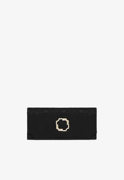 Malone Souliers Vivien Crystal-embellished Lace Satin Clutch