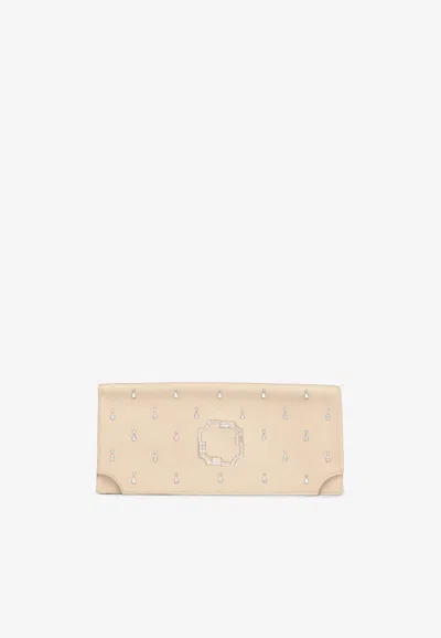 Malone Souliers Vivien Crystal-embellished Satin Clutch